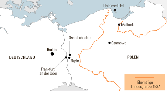 Osno Lubuskie (= Drossen / Ostbrandenburg; Der Ort liegt 25 Kilometer nordöstlich der Stadt Frankfurt (Oder) an der Lenka (deutsch Lenzebach). Osno Lubuskie (= Drossen / Ostbrandenburg; Der Ort liegt 25 Kilometer nordöstlich der Stadt Frankfurt (Oder) an der Lenka (deutsch Lenzebach).